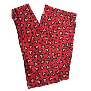 NWT LuLaRoe Red And Pink Cheetah Or Leopard Print Leggings Size TC2 (20-26)